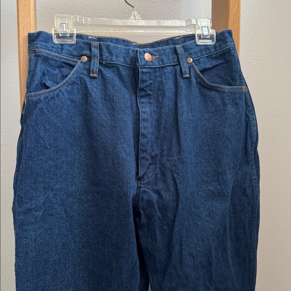 Wrangler 12MWZG Indigo Blue Denim Jeans 13/14 x 34 USA 100% Cotton - Picture 5 of 9